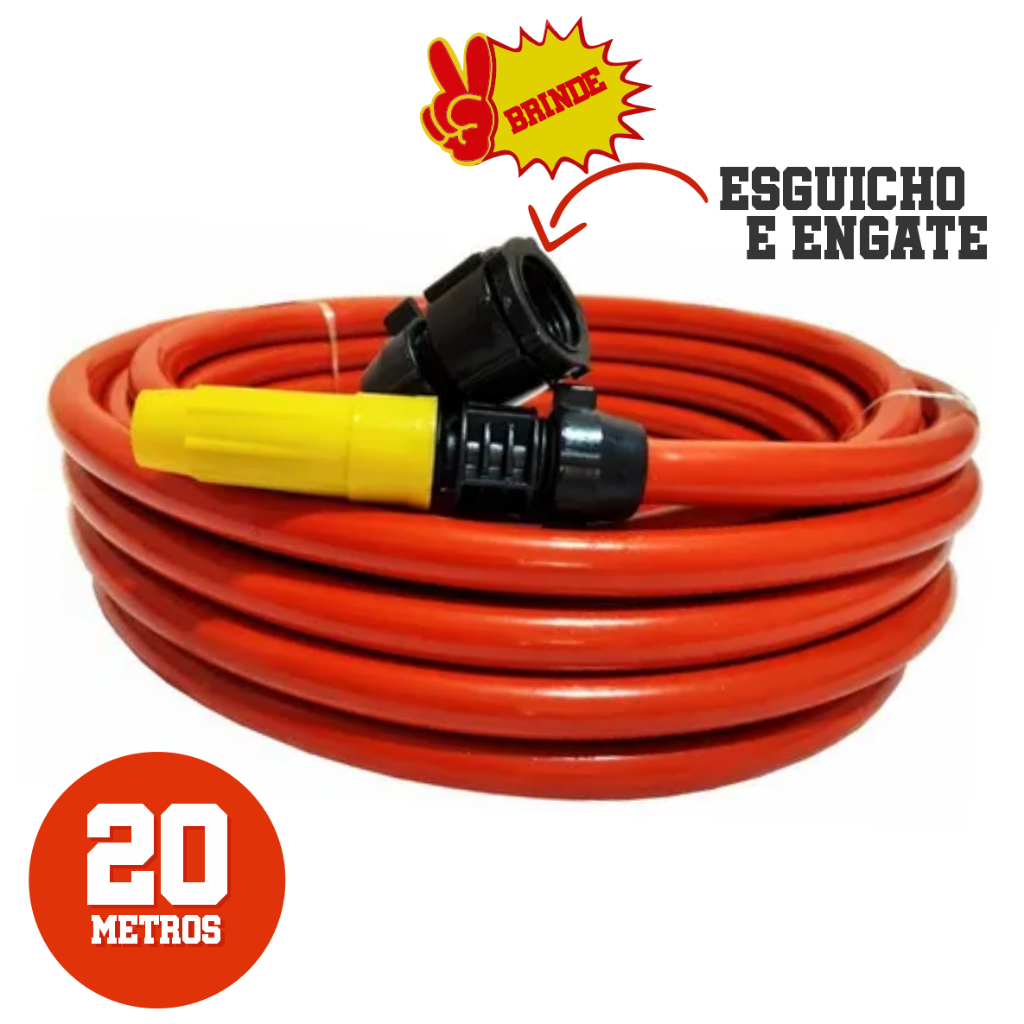 Mangueira Siliconada revestida por dupla camada 20metros Flexível Resistente completa pronta para usar.