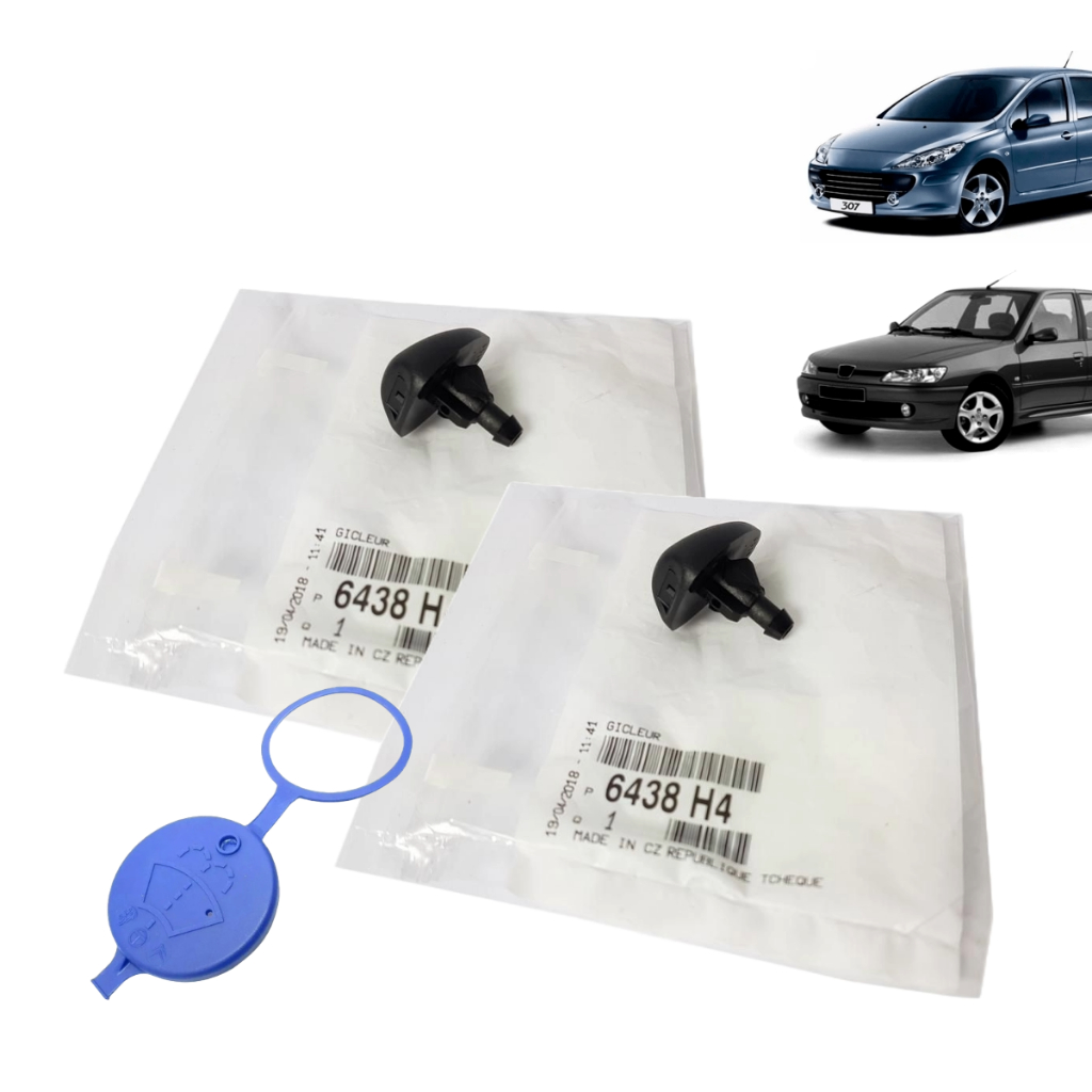 Par de Esguicho Brucutu de Agua Limpador do Capo Peugeot 307 Original