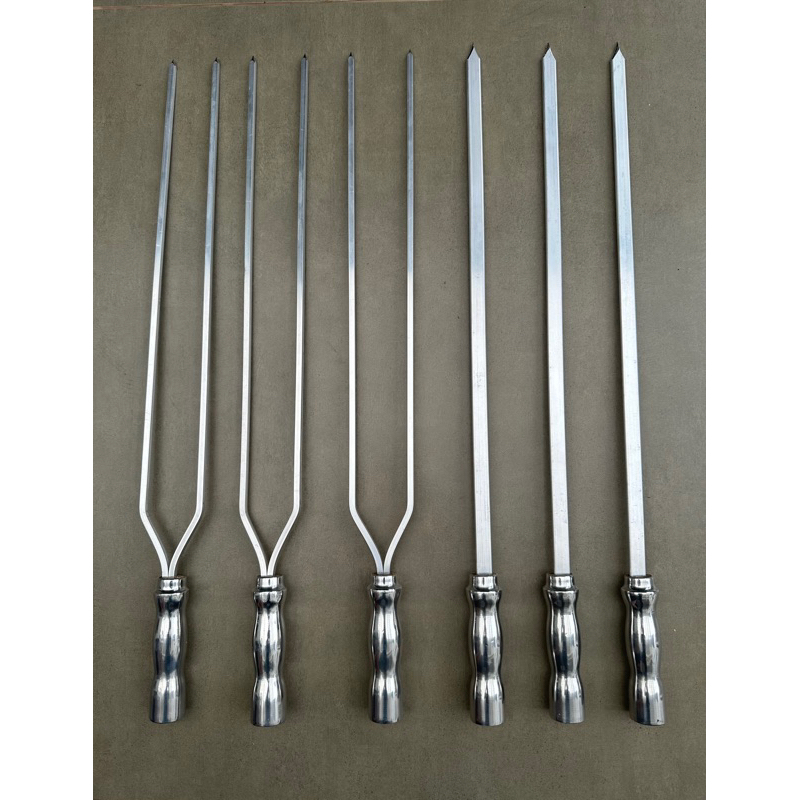 Kit espetos para churrasco em alumínio com 6 unidades