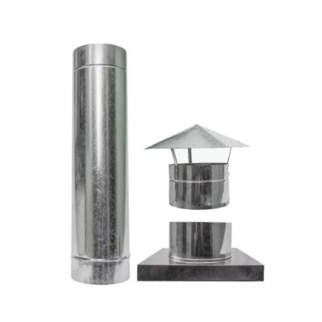 kit tubo duto cano churrasqueira chaminé lareira forno iglu fogão chapeu adaptador