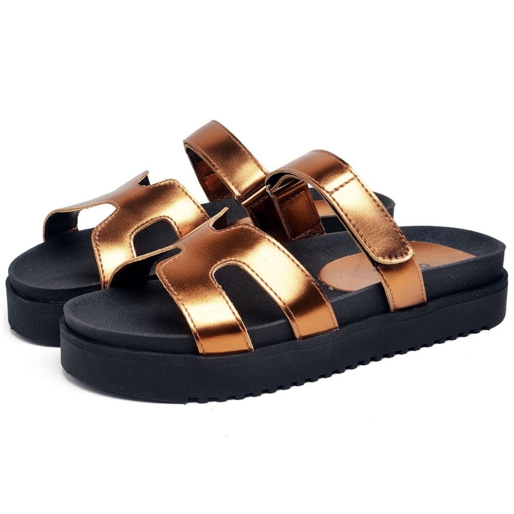 Sandalia Papete Dubuy Feminina Cobre Mona 2054FG em Oferta na Shopee