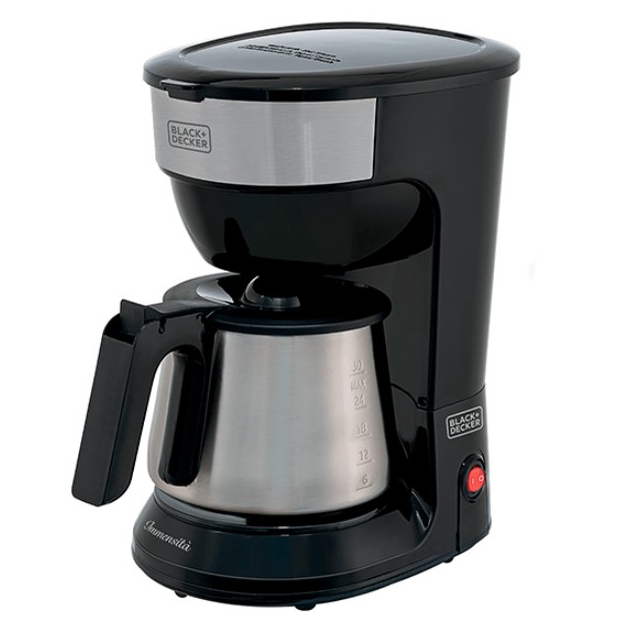 Cafeteira Elétrica Black+Decker Jarra Térmica Em Inox 38 Cafés 110V Potência 900W + 1 Filtro Permanente CM38-BR Preto/Inox