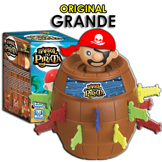 BRINQUEDO INFANTIL BARRIL PIRATA ORIGINAL GRANDE JOGO INTERATIVO MESA TABULEIRO EDUCATIVO CRIANÇA PULA MENINO MENINA