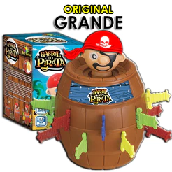 Barril Pirata Original Brinquedo Infantil Jogo Tabuleiro Pula Família Inmetro Menino Menina 4+ Anos