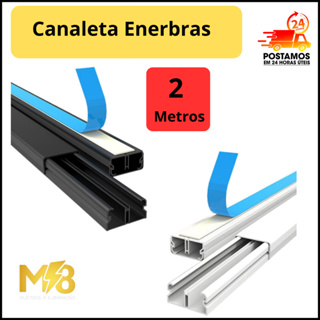 2 Metros Canaleta Organizador de Fios Preta Branca 20x10mm Sistema X Com Fita Adesiva e Divisoria em Oferta na Shopee