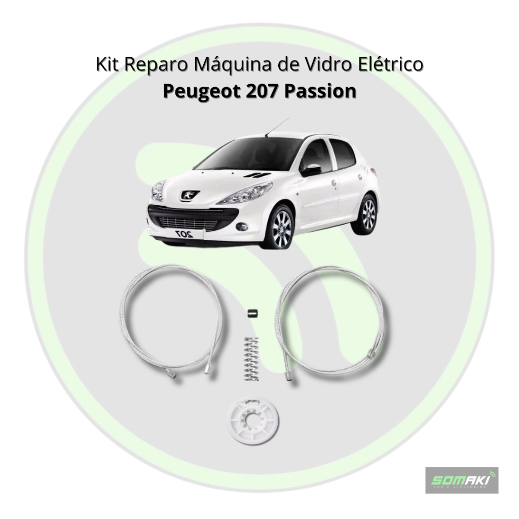 Kit Reparo Máquina de Vidro Eletrico Traseira Peugeot 207 Passion