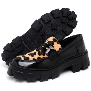 Sapato Mocassim Dubuy Feminino Tratorado Animal Print 1405FG