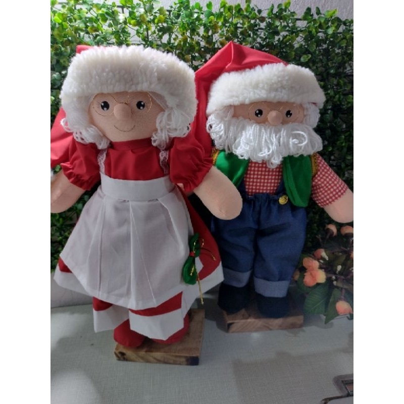 papai e mamãe Noel/Papai e mamãe Noel em tecido/Decoração de Natal