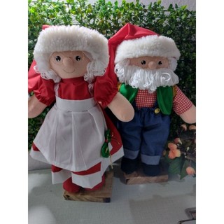 papai e mamãe Noel/Papai e mamãe Noel em tecido/Decoração de Natal
