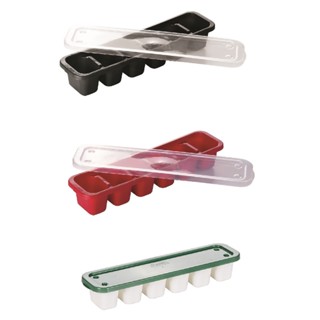 Kit 2 Forma de Gelo Retangular Com 6 Divisórias Plástico Para Cubos De Gelo Com Tampa Plasútil