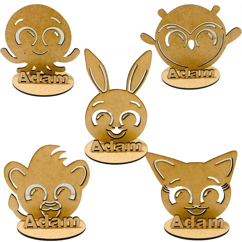 Decoração Centro De Mesa Personalizados Com Nome Bolofofos Lembrancinha Festa Aniversário Enfeite Totem MDF
