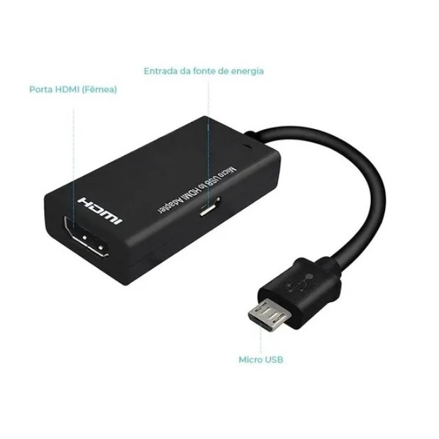 Cabo Adaptador V8 Micro Usb Hdtv Mhl 2.0 Para Celular - detalhe