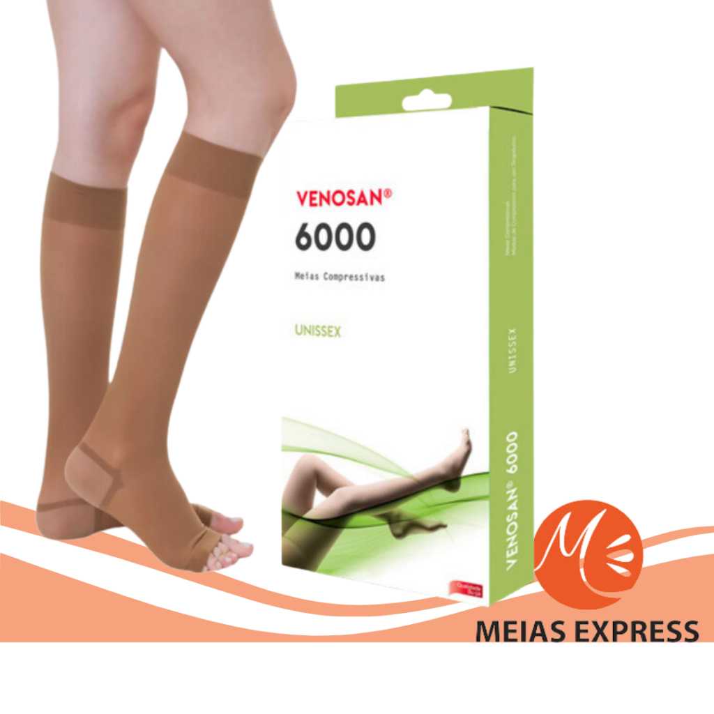 Meia 3/4 Compressiva Venosan 6000 20-30 mmHg – Tratamento de Varizes e Cansaço nas Pernas – Bronze