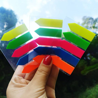 2 Estilos Notas Coloridas 5 Flag Seta Adesivas Papelaria Para Estudantes Marcador de página Neon Post it