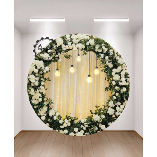 PAINEL REDONDO TECIDO SUBLIMADO FLORES