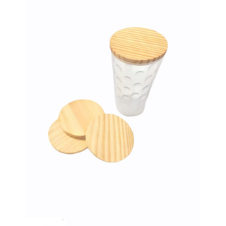 5 Tampa em madeira de pinus com 7,5 cm de diâmetro na parte de cima por 6,7 cm de diâmetro no encaixe em Oferta na Shopee