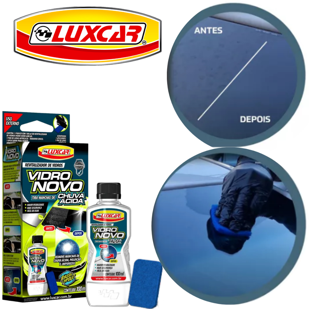 Revitalizador De Vidros Passou Limpou Vidro Novo Tira Manchas Luxcar em Oferta na Shopee