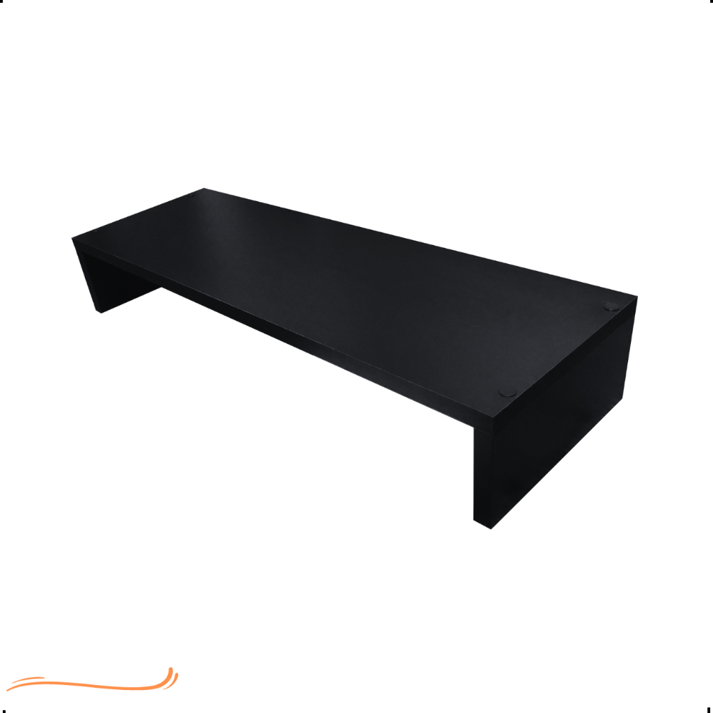 1 Suporte Para Monitor 60x20x10  Mdf Preto Tx P/ Telas Moveis Escritorio Base Ergonomico Ergonomia Mesa Mesinha Home Offiice Madeira 60Cm Notebook 60 Cm X 20 Cm X 10 Cm Preta Para Tv Pc Organização