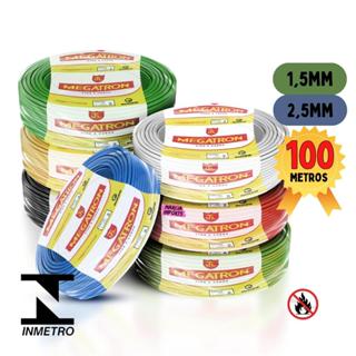 Fio Elétrico Cabo Flexível 1,5mm E 2,5mm 100 Metros cabo de energia alta resistência Megatron Envio em ate 24h em Oferta na Shopee