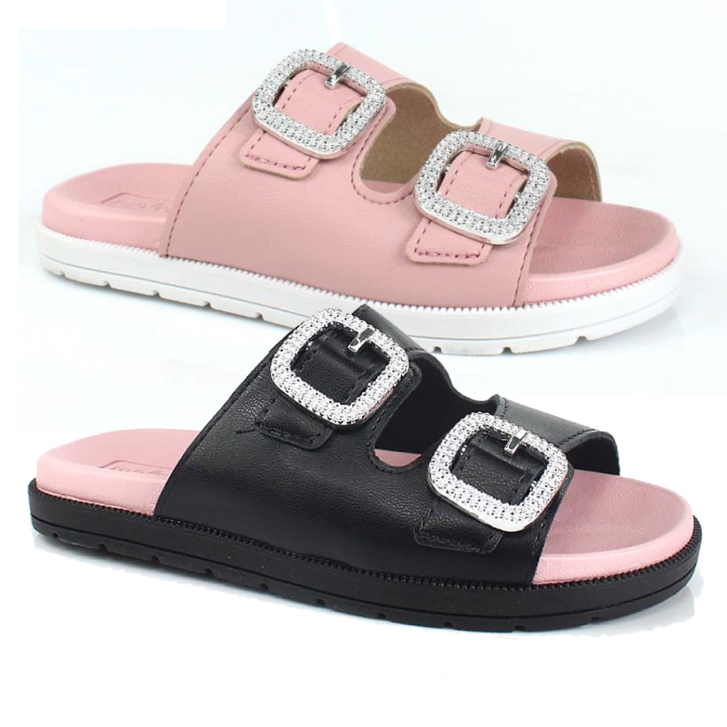 Chinelo Molekinha Tira Dupla Fivela Slide Menina 2352101 - Baby & Kids Fashion
