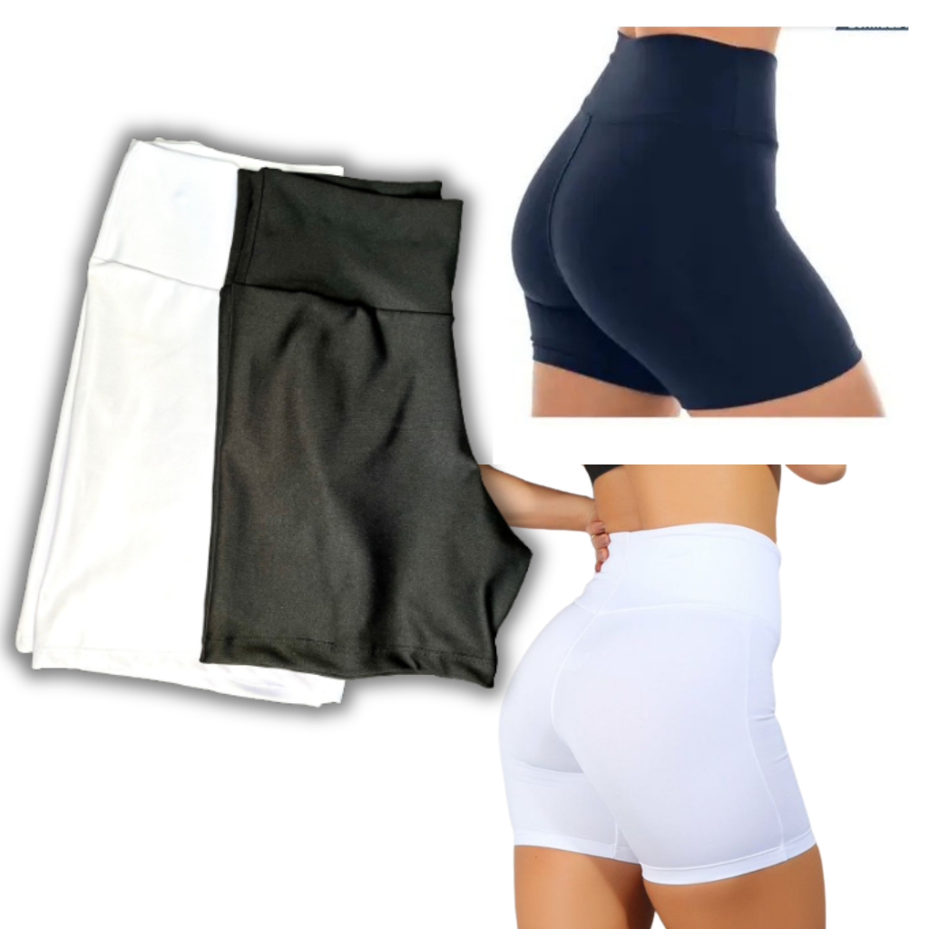 Short Legging Meia Coxa Lisa Suplex Cintura Alta Fitness Bermuda Cotton grosso Feminina NãoTransparente Bermudinha em Oferta na Shopee