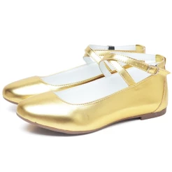 Sapatilha Bailarina Dubuy Feminina Fivela Dourada Metalizada Nina 3002FG