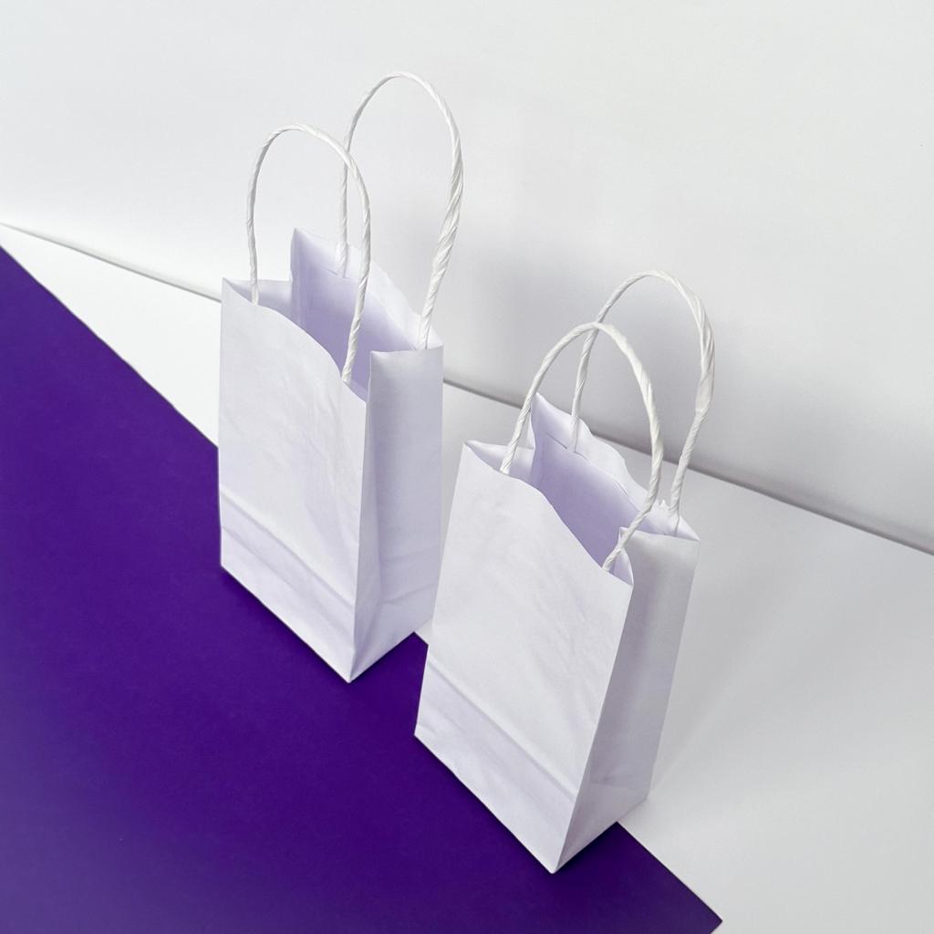 Mini Sacola Kraft Branco 8x5x16 Cosméticos Presentes — imagem 2 de 2