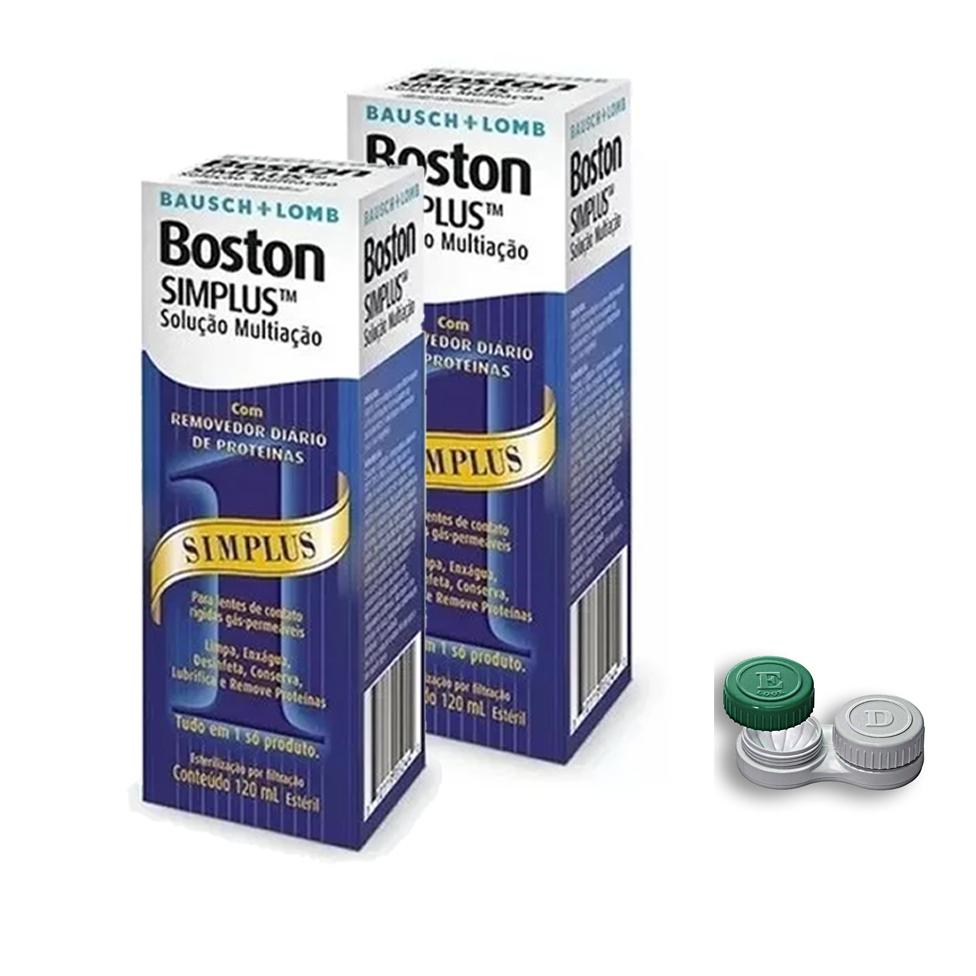 Solução Boston Simplus 120ml 2 Caixas + Estojo