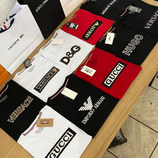 Kit 10 Camisas Coleção Luxo 30.1 Emborrachada Duplo Aplique Griffe Atacado
