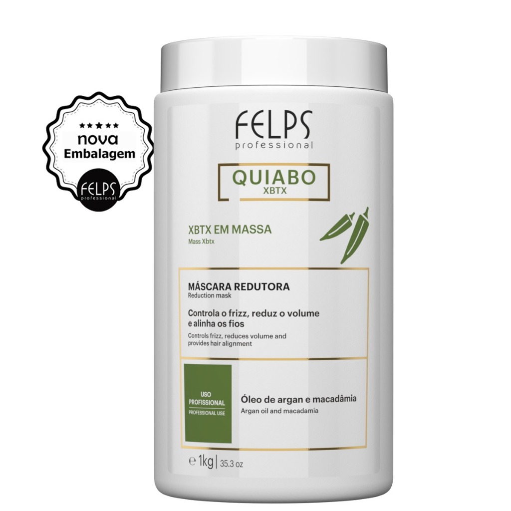 Felps Máscara Redutora de Volume Okra Xbtx Massa 1kg Felps - Beauty