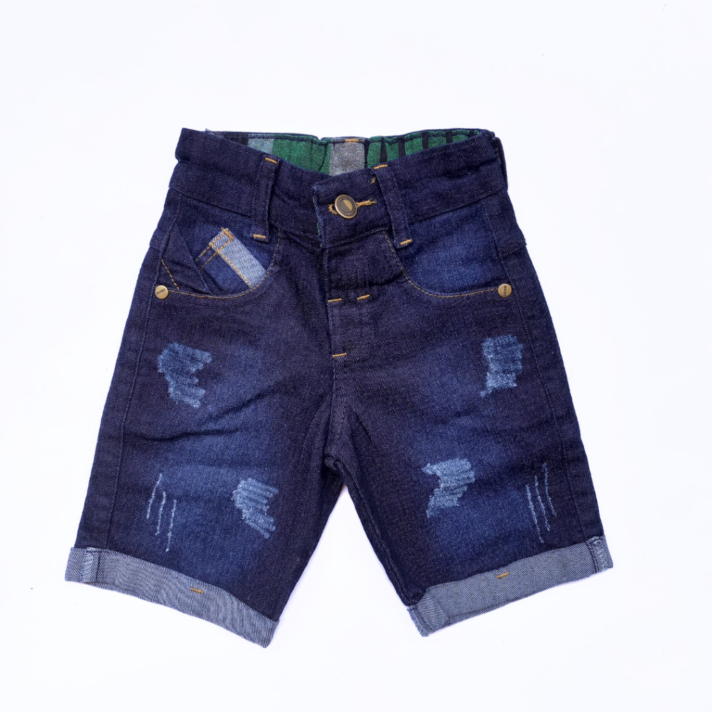 Bermuda jeans infantil masculina short menino com lycra