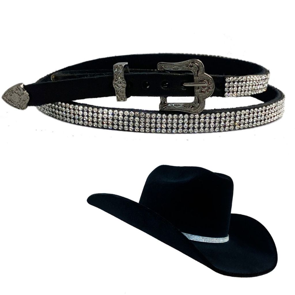 BANDINHA DE CHAPÉU COM STRASS E PEDRARIA VÁRIAS CORES - CLUB 21 COUNTRY em Oferta na Shopee