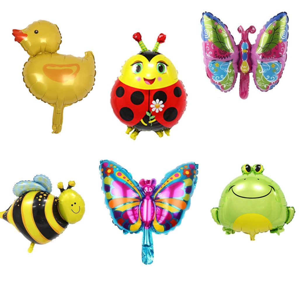 Kit 10 Balão Animais Insetos Metalizado Centro de Mesa Jardim Encantado Borboleta Joaninha