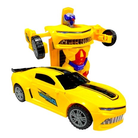 Carrinho Camaro Transformers Brinquedo Vira Robô Luz Som Bate Volta em Oferta na Shopee