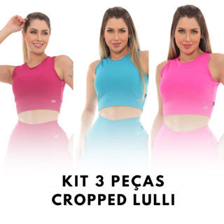 Kit 3 Peças Cropped Academia Lulli