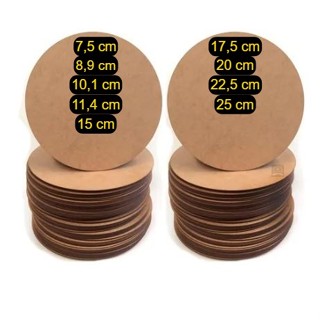 5 Bases de Sousplat para Mesas Postas em MDF Premium 7.5- 25cm de Diâmetro