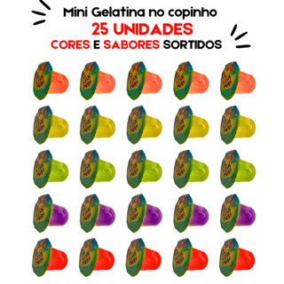 Doce Mini Gelatina Sabores Especiais de Frutas Copinhos