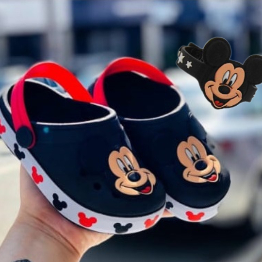 Chinelo Sandália Babuche MICKEY Minnie + PULSEIRA Infantil para Bebês
