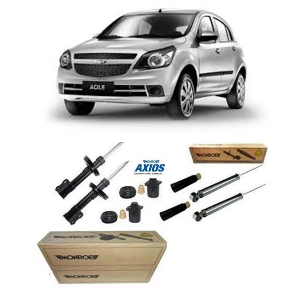 04 Amortecedor Dianteiro Traseiro Original Monroe + Kit Diant Axios Gm Agile em Oferta na Shopee