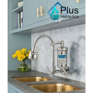 Torneira Com Filtro Gourmet de Parede aço Inox Metal em Oferta na Shopee