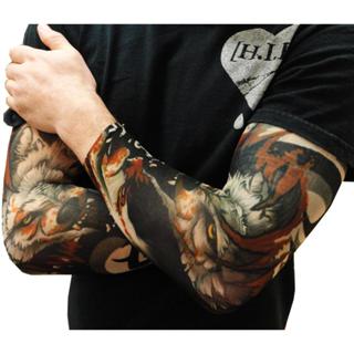 01 Par de Mangas tattoo tatuagem falsa manguito para braço ou perna em Oferta na Shopee