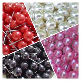 Brincos de Perolas com tarrachas, 6 ou 8mm, 50/200 Pares em Oferta na Shopee