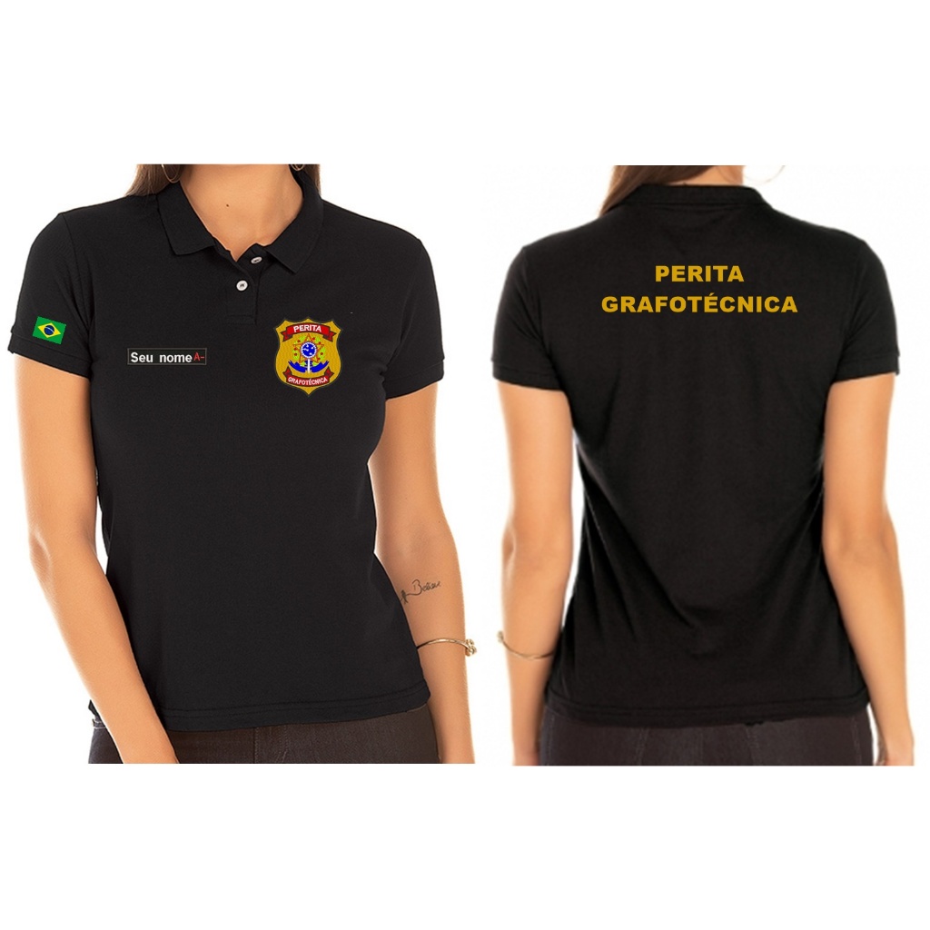 CAMISA POLO FEMININO PERITA GRAFOTÉCNICA BORDADO