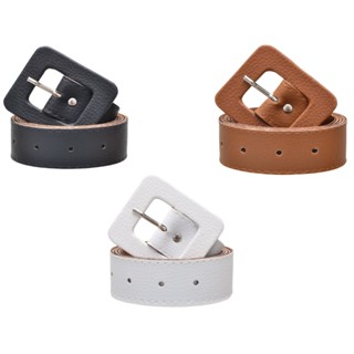 Kit 3 Cintos Feminino Varias Cores Fivela Quadrada Ref0028