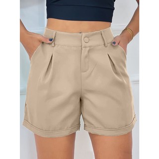 Short feminino shorts alfaiataria Plissado roupas elegante social plus size soltinho