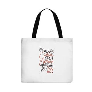 Bolsa feminina ecobag personalizada lembrancinha presente de natal Sou tua casa.