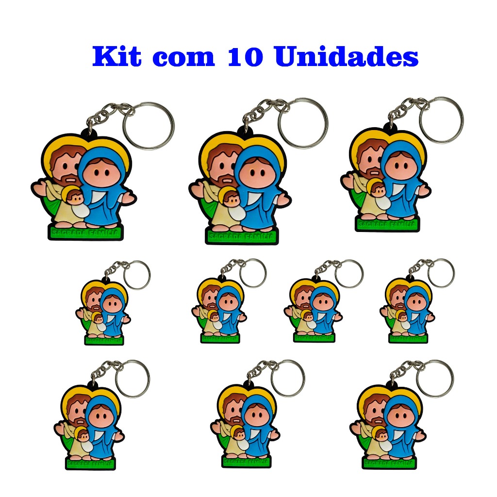 Chaveiro De Borracha Sagrada Familia Emborrachado Lembrancinha Religioso Kit com 10 Unidades em Oferta na Shopee