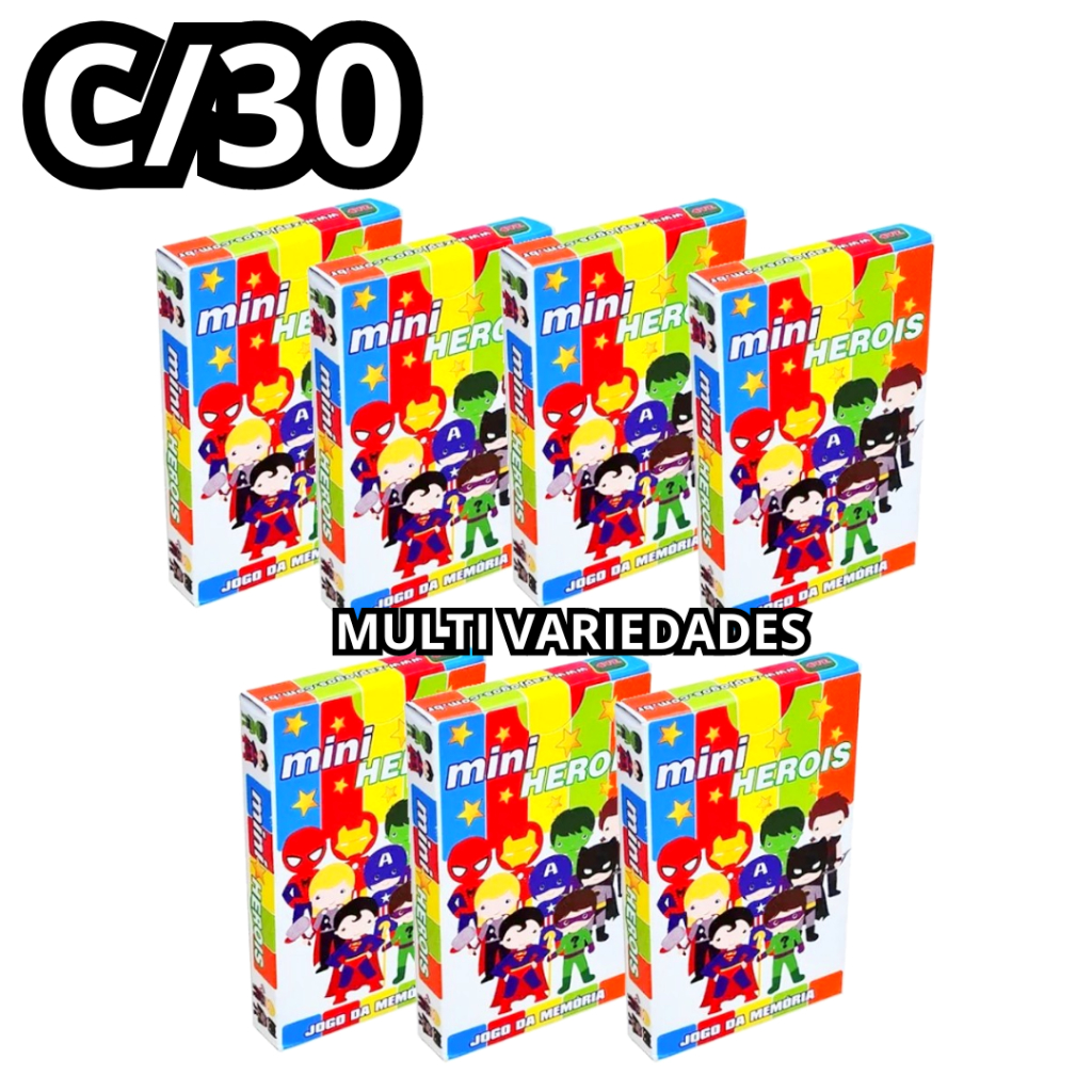 30 JOGO DA MEMORIA MINI HEROIS - FESTAS- JOGO INFANTIL