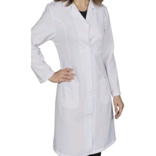 Jaleco feminino oxford gola simples