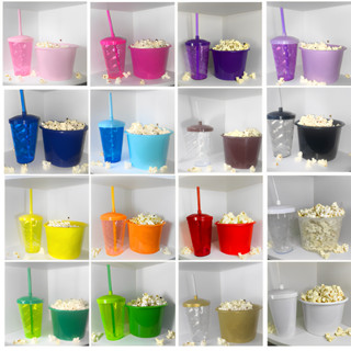 Kit Cinema 60 Balde 1l Pipoca + 60 Copos Twister Colorido 500ml